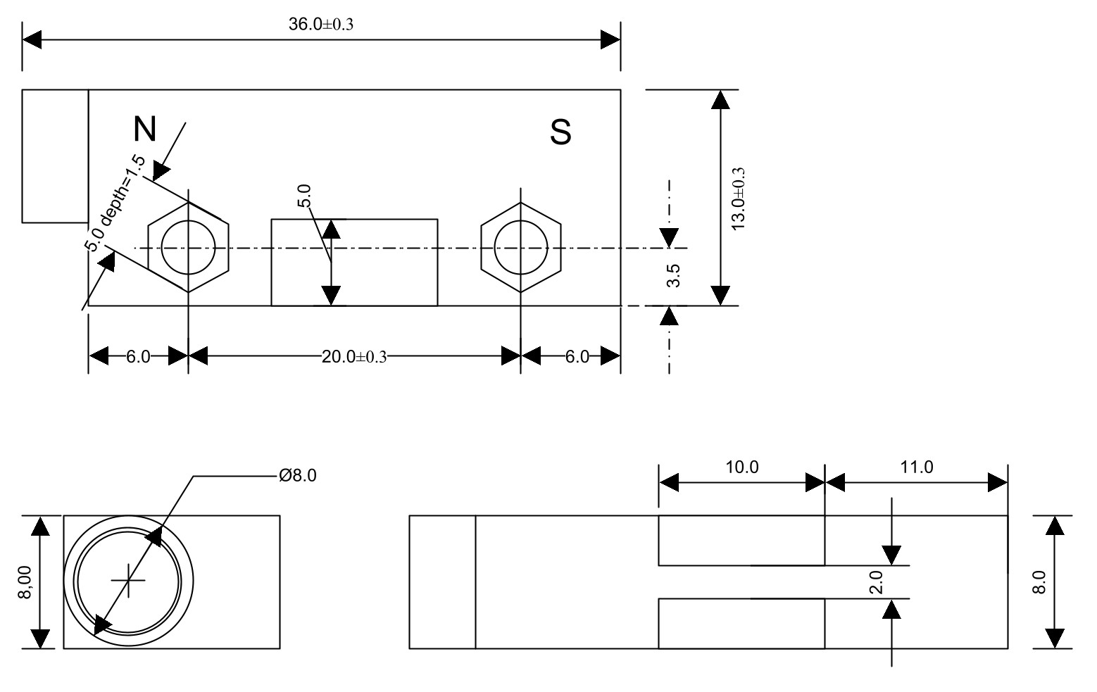 Disegno tecnico MMA-105-TD-R1.0